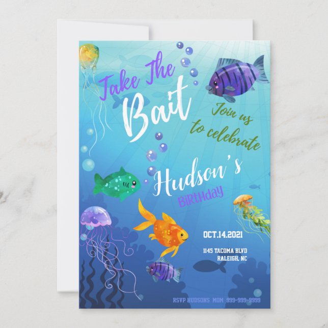 Bait Birthday-inbjudan (Framsida)