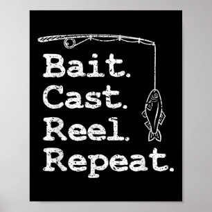 Bait Cast Rulle Upprepa Fiske Poster