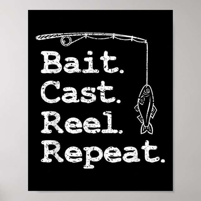 Bait Cast Rulle Upprepa Fiske  Poster (Framsidan)