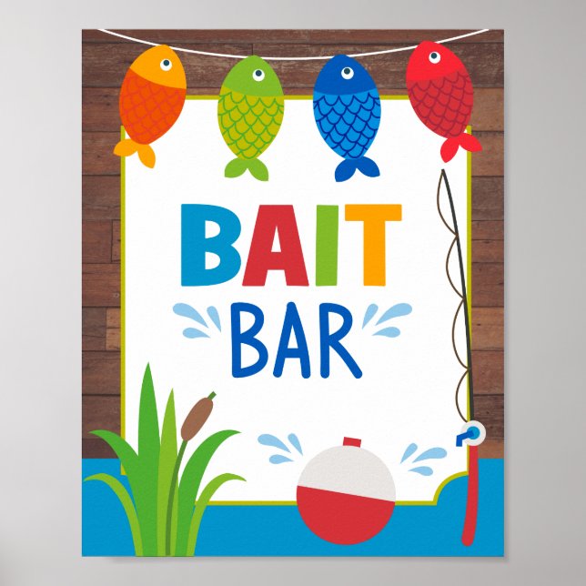 Bait Pub undertecknar matmärket Big One Fishing pa Poster (Framsidan)
