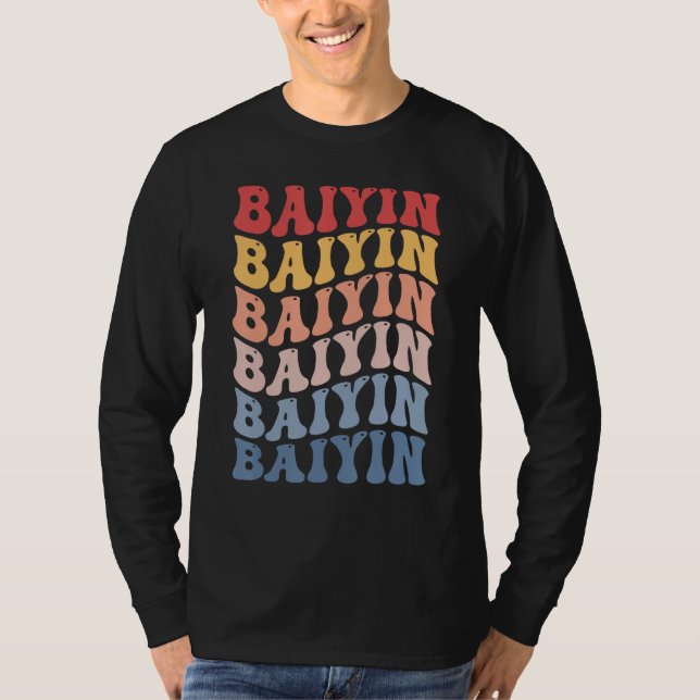 Baiyin City Groovy Retro T Shirt (Framsida)