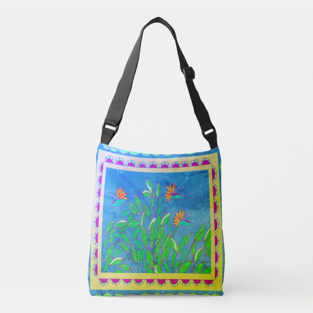 Baja Bird of Paradise Vintage Crossbody Bag Axelväska (Framsida)