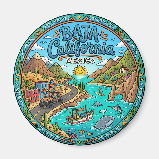 Baja California halvön Mexiko Magnet (Framsidan)