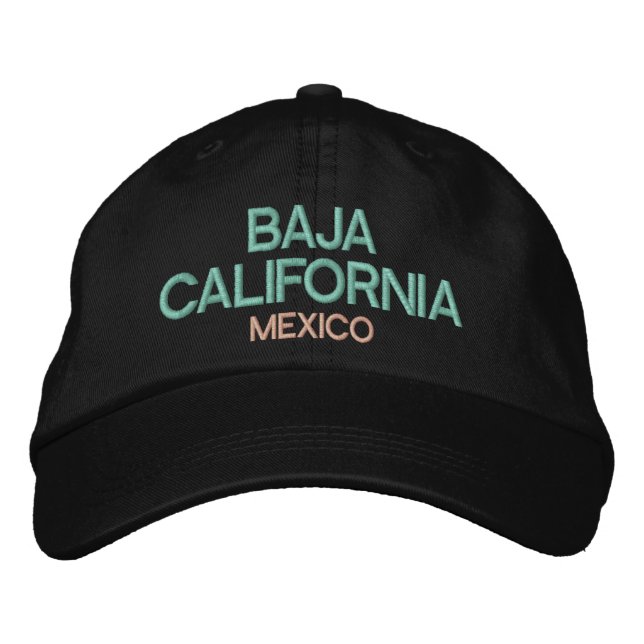 Baja California Mexico Embroized Hat Broderad Keps (Framsida)