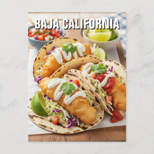 Baja California Mexico Fish Tacos Vykort