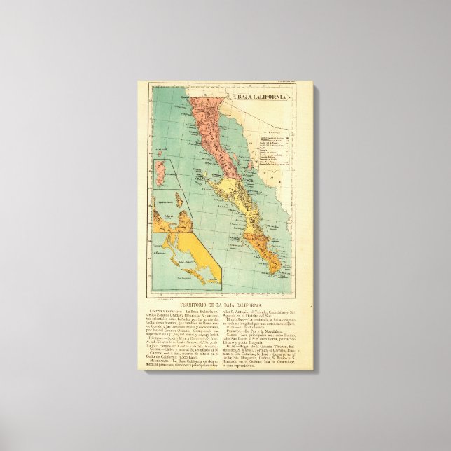 Baja California, Mexiko Canvastryck (Framsida)