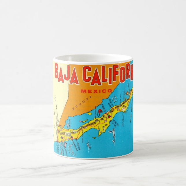 Baja California Mexiko Kartmugg Kaffemugg (Center)