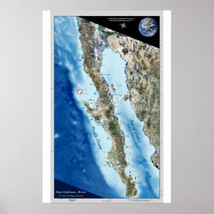 Baja California, Mexiko satellitposter Poster