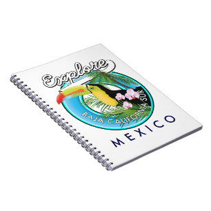 Baja California Sur Mexico retro logotyp Anteckningsbok