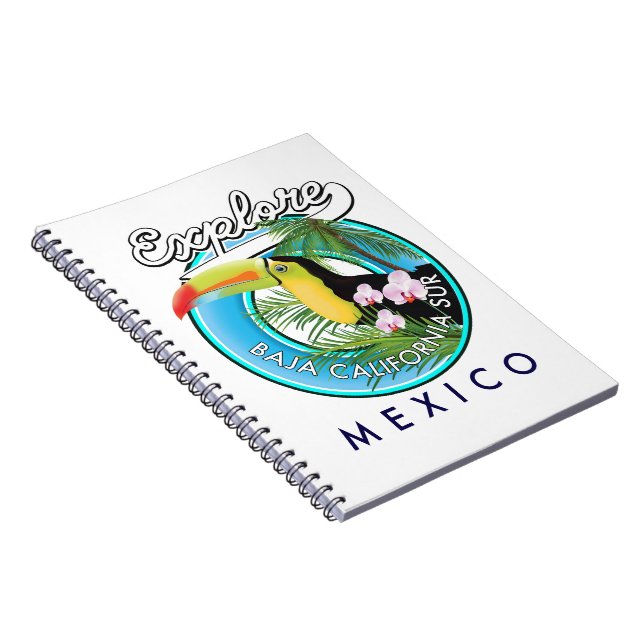 Baja California Sur Mexico retro logotyp Anteckningsbok (Högra Sidan)