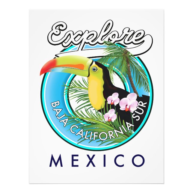 Baja California Sur Mexico retro logotyp Fototryck (Framsidan)