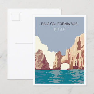 Baja California Sur Mexico Vintage resor Vykort