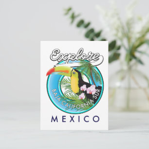 Baja California Sur Mexiko retro logotyp Vykort