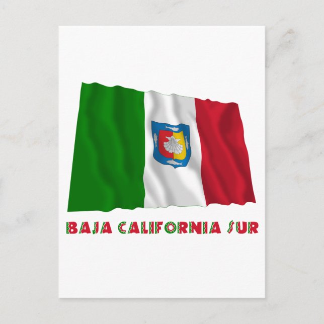 Baja California Sur Wave Onofficial Flagga Vykort (Framsida)