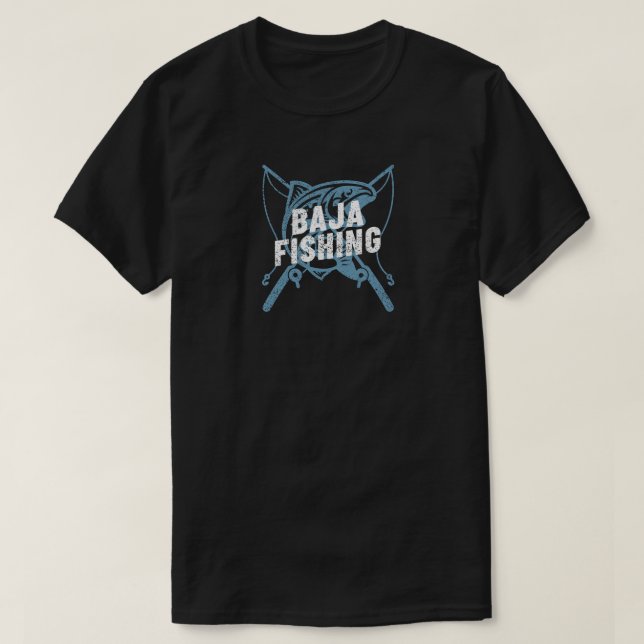 Baja Fishing logotyp stil T Shirt (Design framsida)