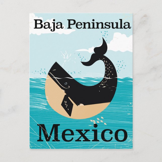 Baja halvön Mexiko reseaffisch Vykort (Framsida)