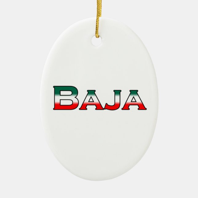 Baja Mexico (textlogotypen) Julgransprydnad Keramik (Framsidan)