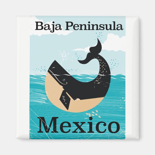 baja peninsula Mexico-reseaffisch Magnet (Framsidan)