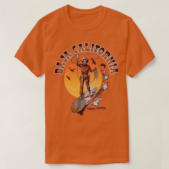 Baja Surfing Cowboy T Shirt (Design framsida)