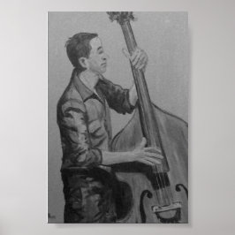Bajista Hombre O charcoil Artwork Impresiones Poster