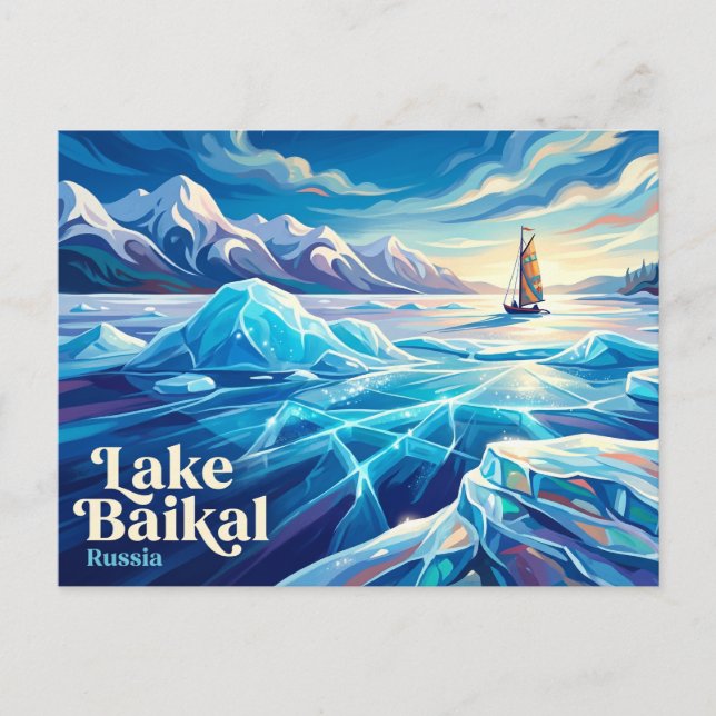 Bajkalsjön Ryssland Vykort (Framsida)