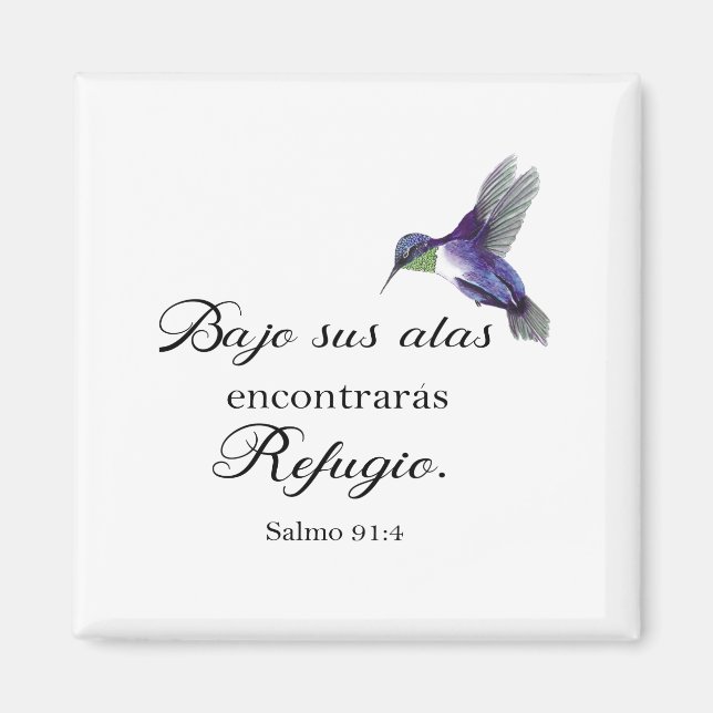 Bajo mot alas spansk bibel versus psalm91 magnet (Framsidan)