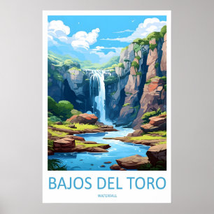 Bajos Del Toro Vattenfall Vintage Resa Affisch Ski