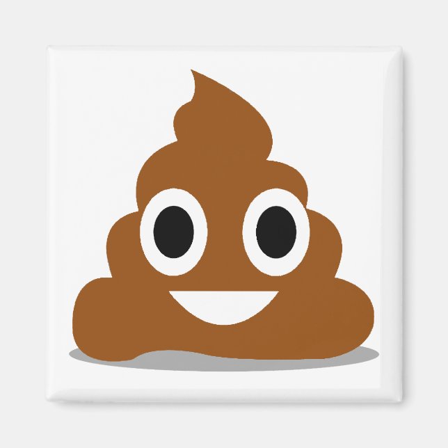 Bajs Emoji Emoticon Rolig Kylskåpsmagnet (Framsidan)