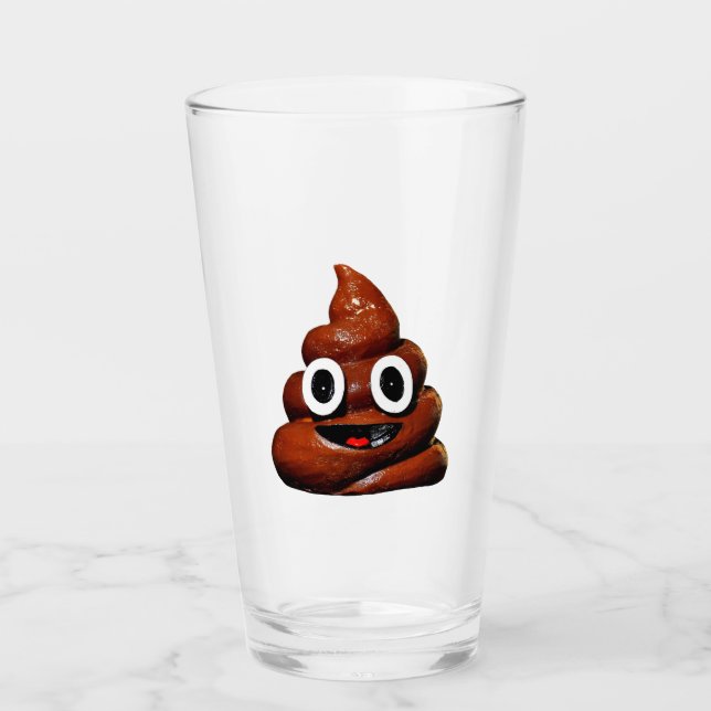 Bajs, emoji, tumbler 🥃 glaskopp (Framsida)