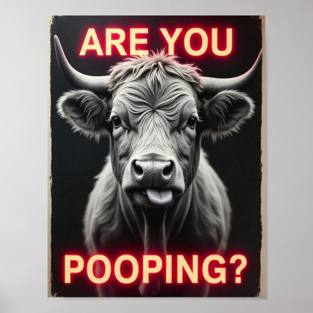 Bajsar du? Rolig Highlandko, Konst Ko Poster (Framsidan)