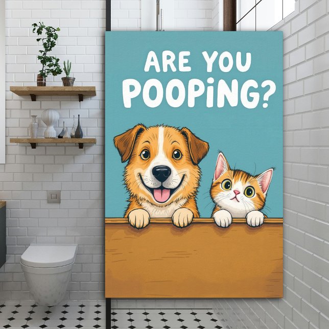 Bajsar du? Söt Rolig Hund och Katt Poster (Skapare uppladdad)