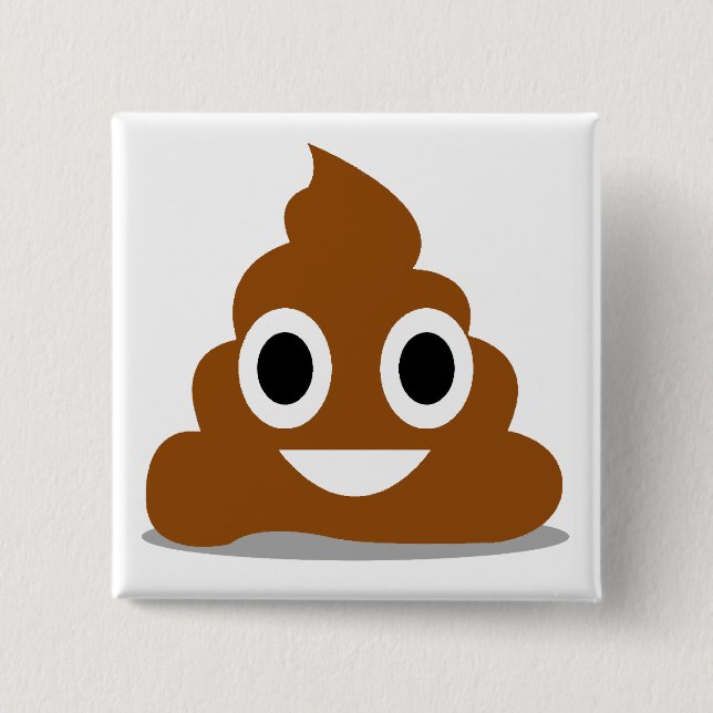 Bajsemoj Emoji Emoticon Rolig Knapp Badge (Framsida)