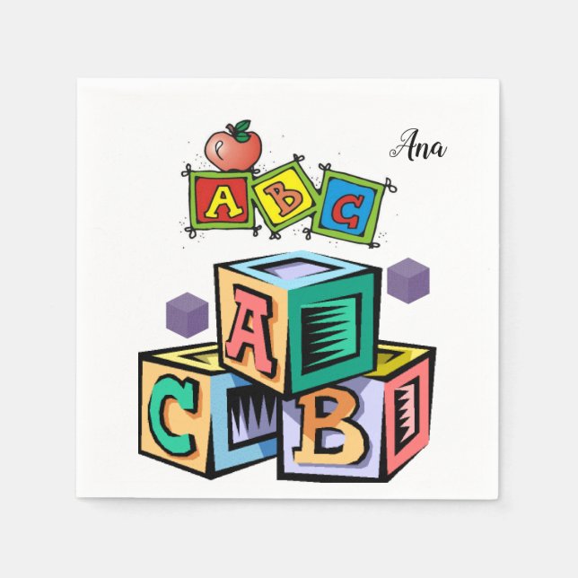 Bak barnduschseringar första födelsedag pappersservett (Framsidan)