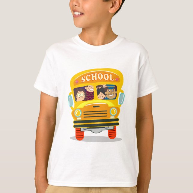 BAK SCHOOL SCHOOLBUS BUSS STUDENTER TRANSPORT TEE (Framsida)
