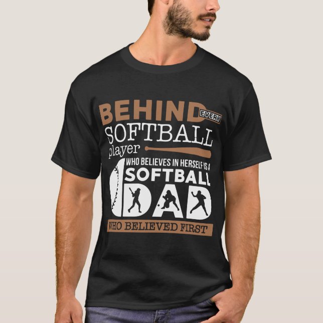 bak softballpappat-skjortor t shirt (Framsida)