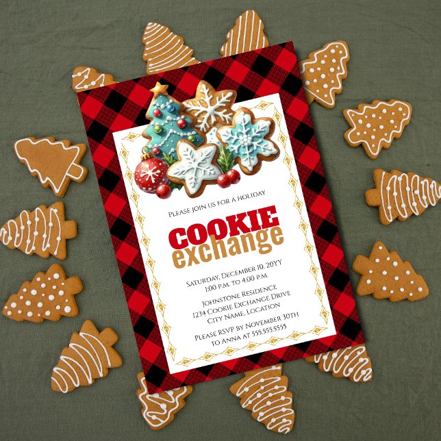 Baka julgodis till utbytesfesten inbjudningar (Cookie exchange invitation)