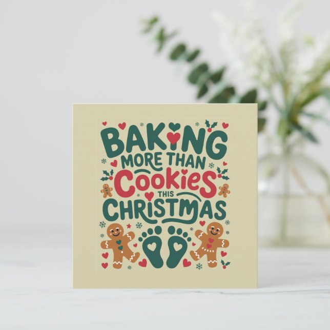 Baka mer än kakor denna jul Graviditet  Julkort (Stående Fram)