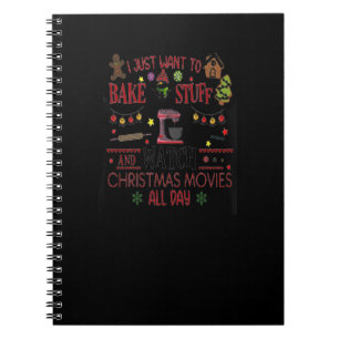Baka Något Och Titta På Julfilmer Anpassad Present Anteckningsbok