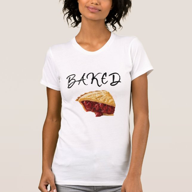 bakad körsbärsröd bagare för pajbiett-skjorta t shirt (Framsida)