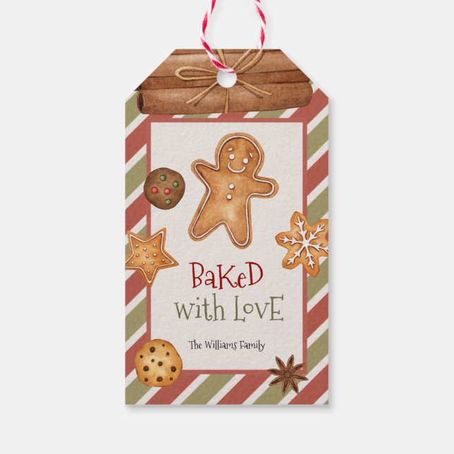 Bakad med Kärlek Juletiketter Presentetikett (Baksidan)