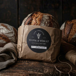 Bakad på Artisan Sourdough Bakery Förpackning Runt Klistermärke