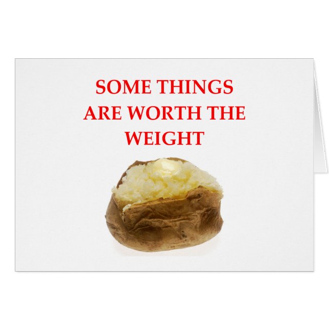 bakad potatis hälsningskort (Framsidan Horizontal)