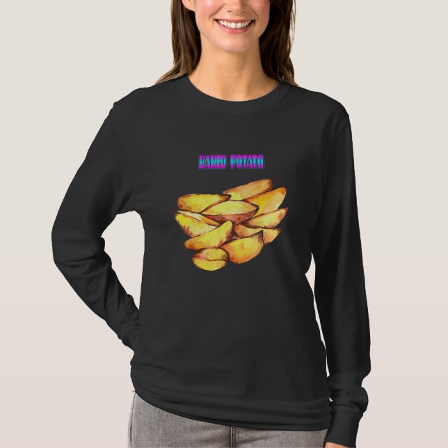 Bakad potatis, vegetabilisk potatis, fin t shirt (Framsida)