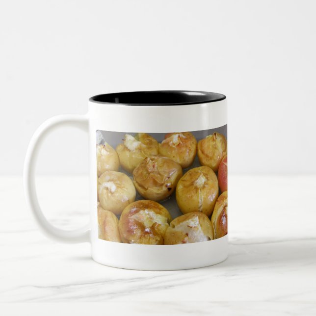 Bakade äpplen Två-Tonad mugg (Vänster)