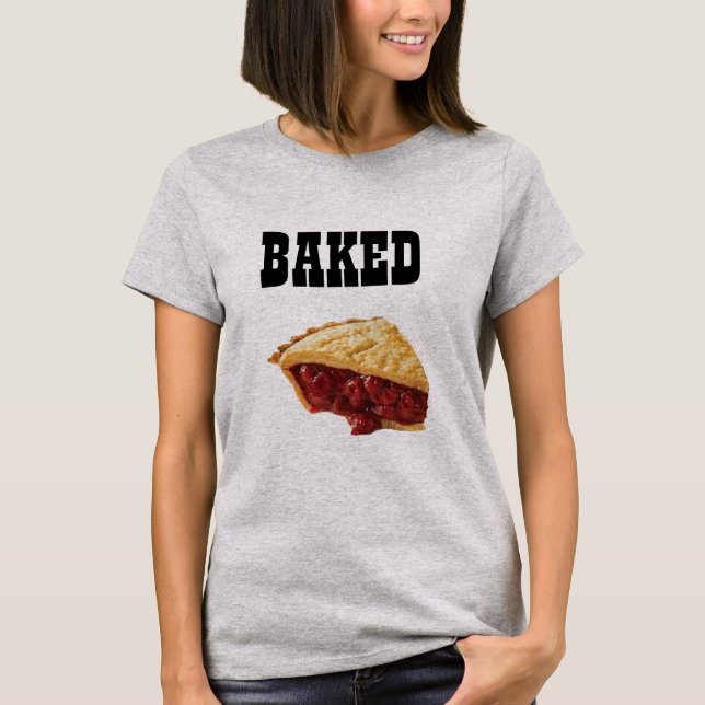 bakade bakverk av körsbär i paj biet t-shirt (Framsida)
