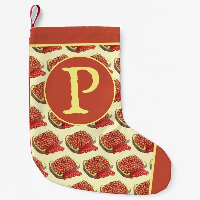 Bakade bönor på Toast UK British Cuisine Food Liten Julstrumpa (Framsidan)