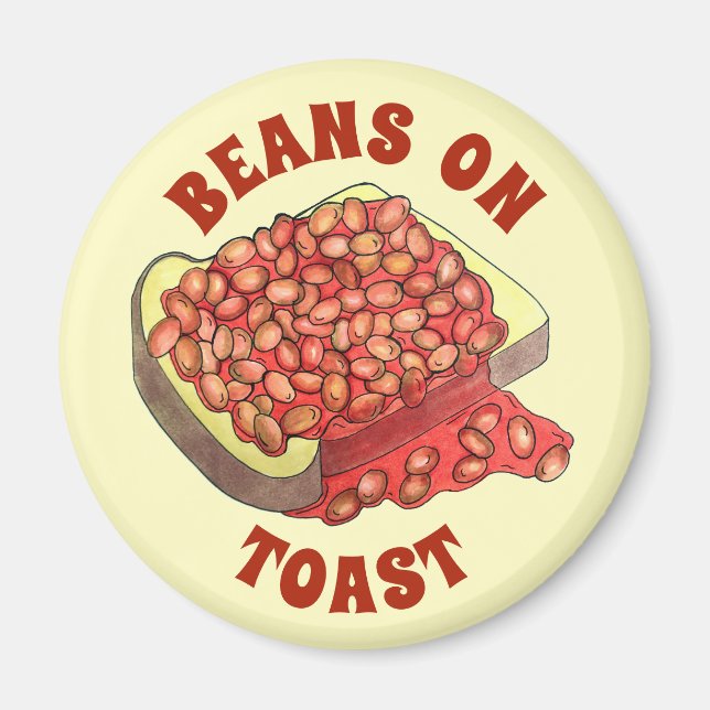 Bakade bönor på Toast UK British Cuisine Food Magnet (Framsidan)