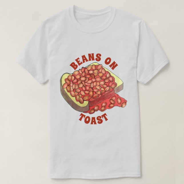 Bakade bönor på Toast UK British Cuisine Food T Shirt (Design framsida)