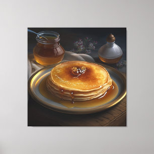 bakade pannkakor som serveras på en bedövningsplat canvastryck