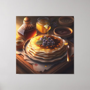 bakade pannkakor som serveras på en bedövningsplat canvastryck